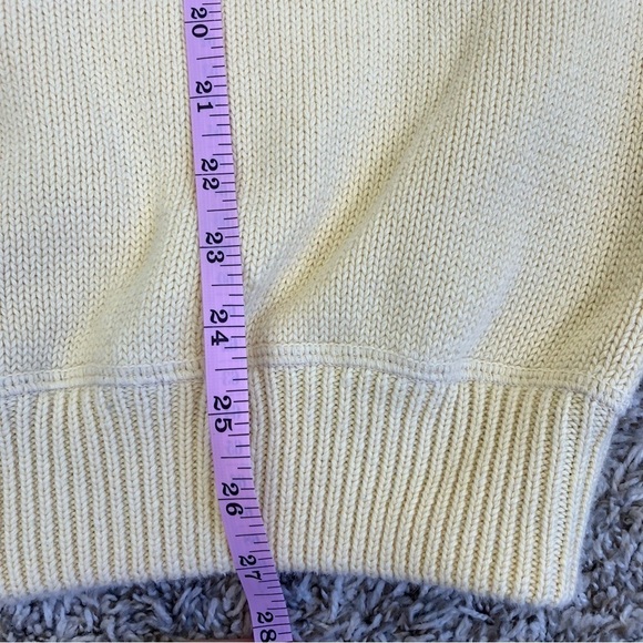 TOMMY HILFIGER Vintage 90s Butter Yellow Knit Crewneck Sweater Crest Cotton XL - Picture 14 of 16